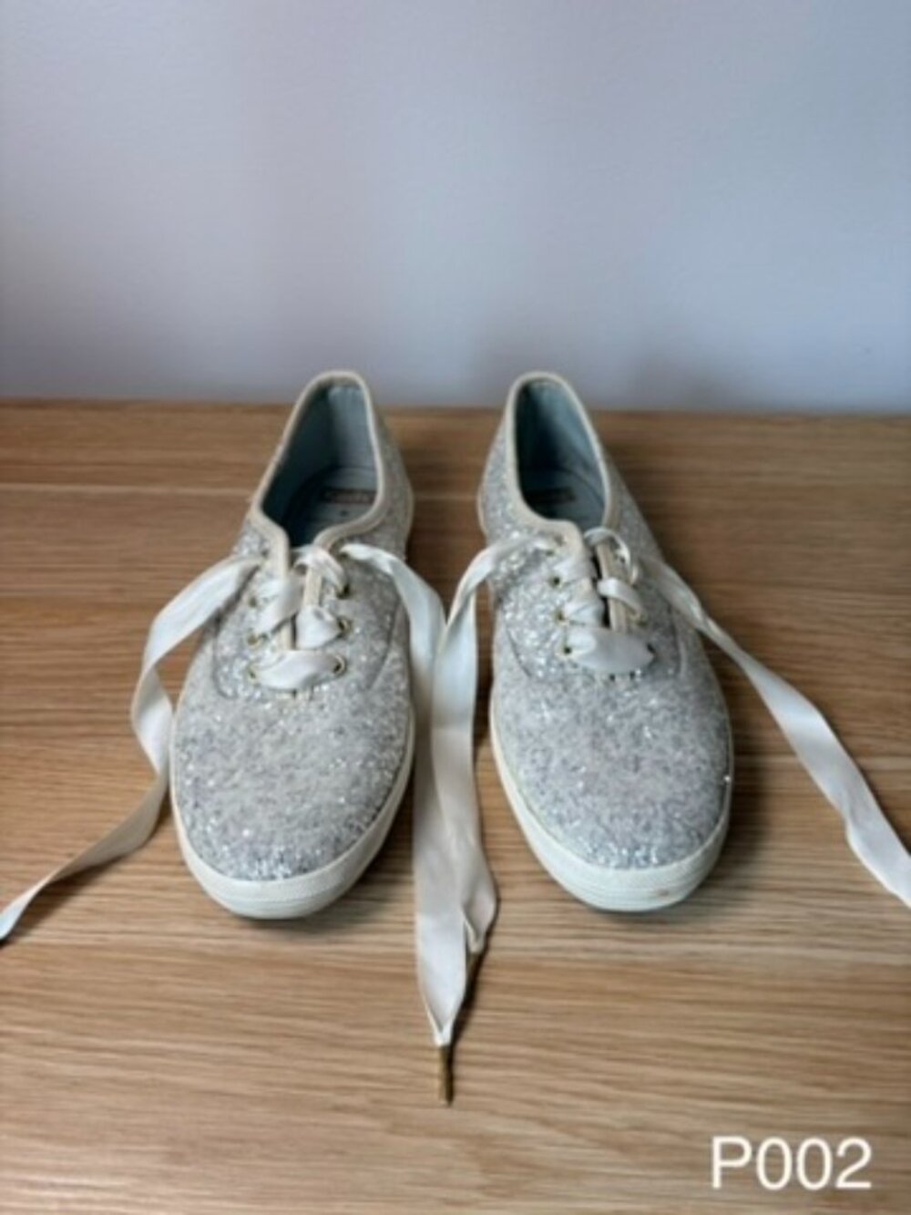 Keds Glitter Bridal Sneakers | White/Silver | Size 7